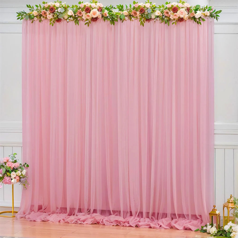 Backdrop Curtains Wrinkle-Free Sheer Chiffon