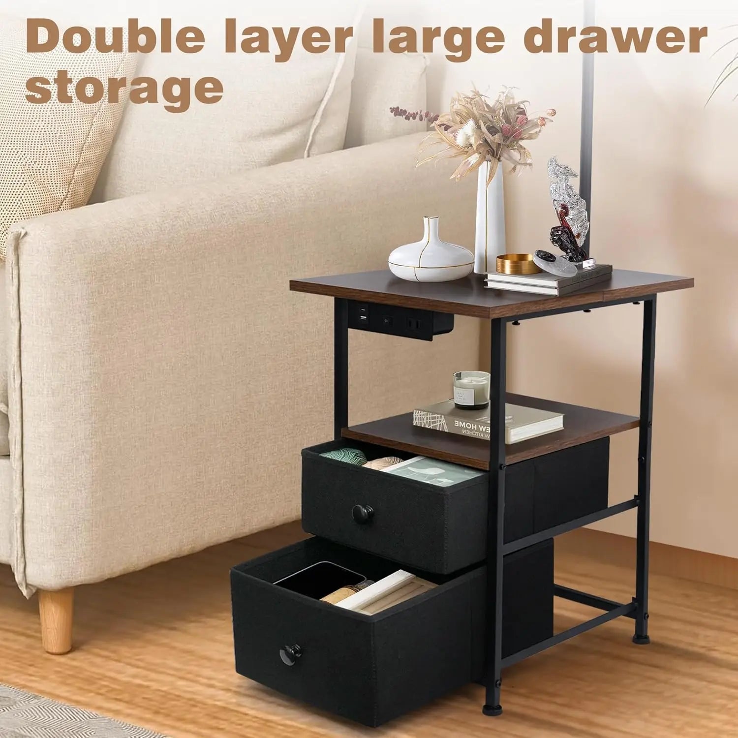 Floor Lamp with Side Table