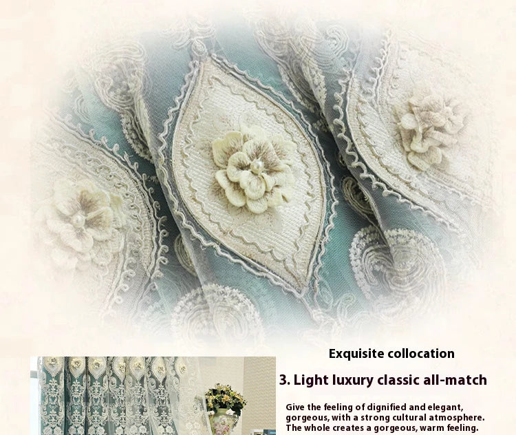 1PC Luxury vintage-style embroidered curtains