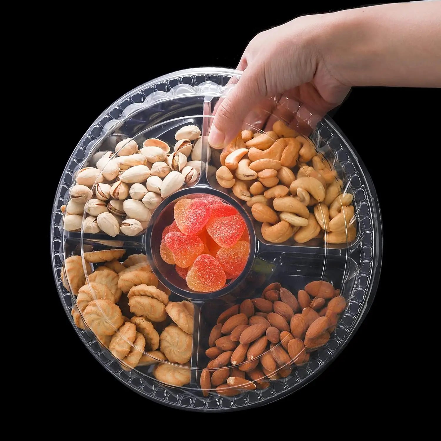 Disposable 5-Compartment Plastic Appetizer Trays