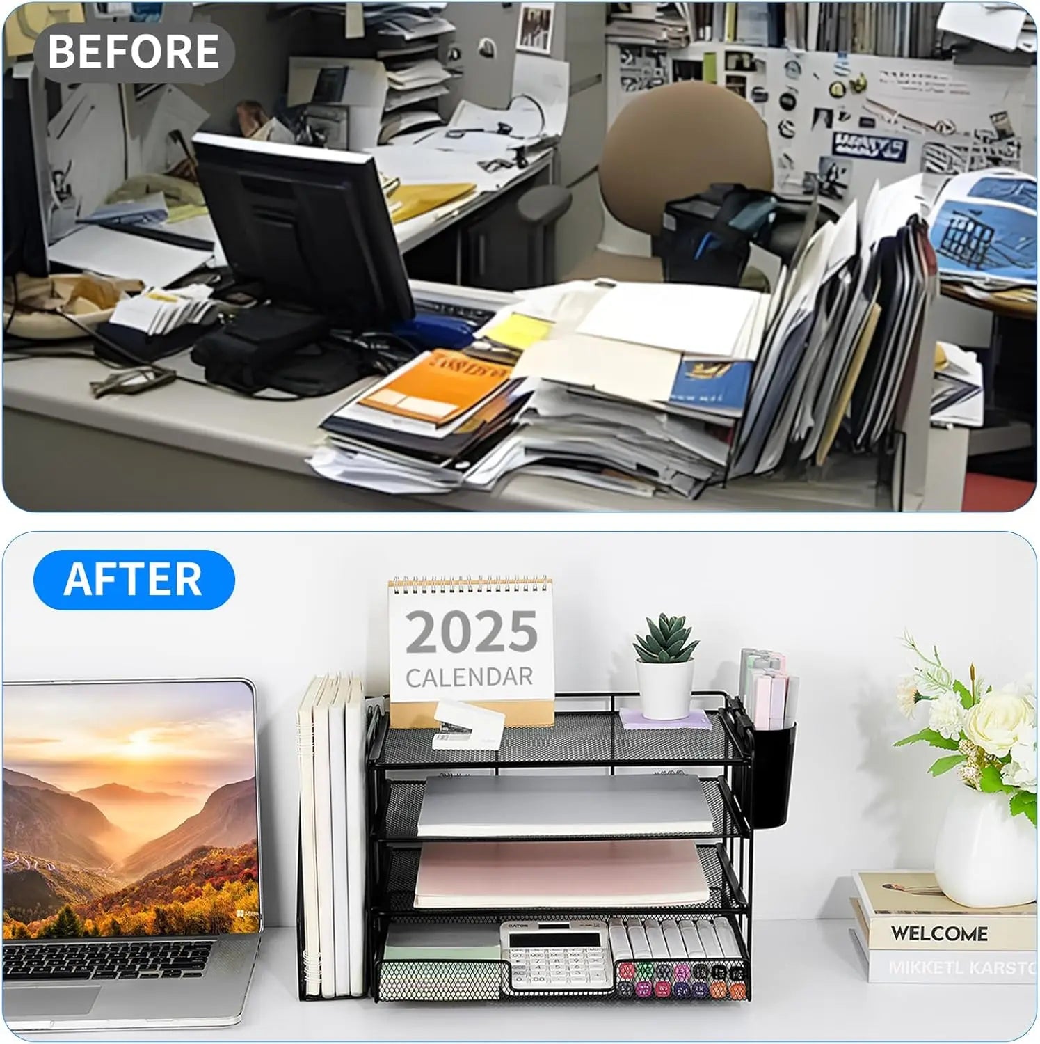 4-Tier Desktop File Organizer