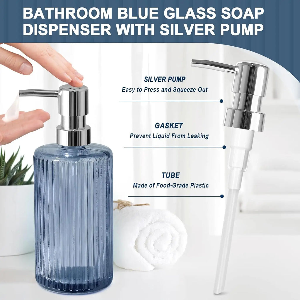 Vintage Blue Glass Bathroom Set