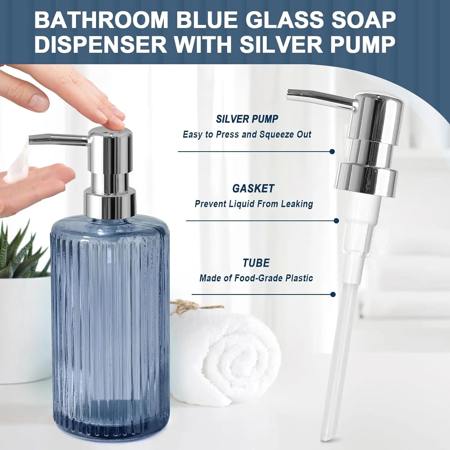 Vintage Blue Glass Bathroom Set