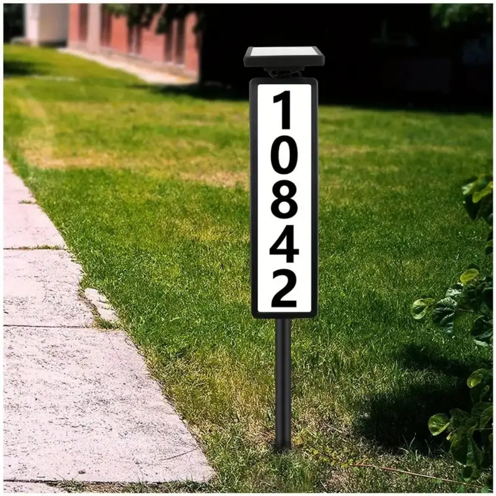 1 pc Solar Light Powered House Number
