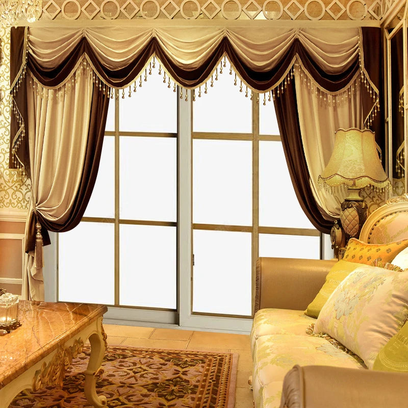 2pcs luxury European high-grade curtains