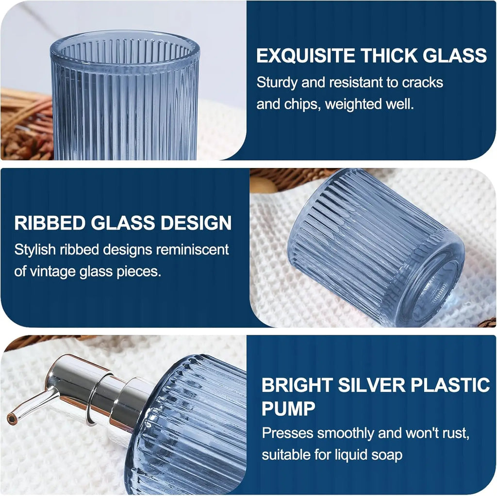Vintage Blue Glass Bathroom Set