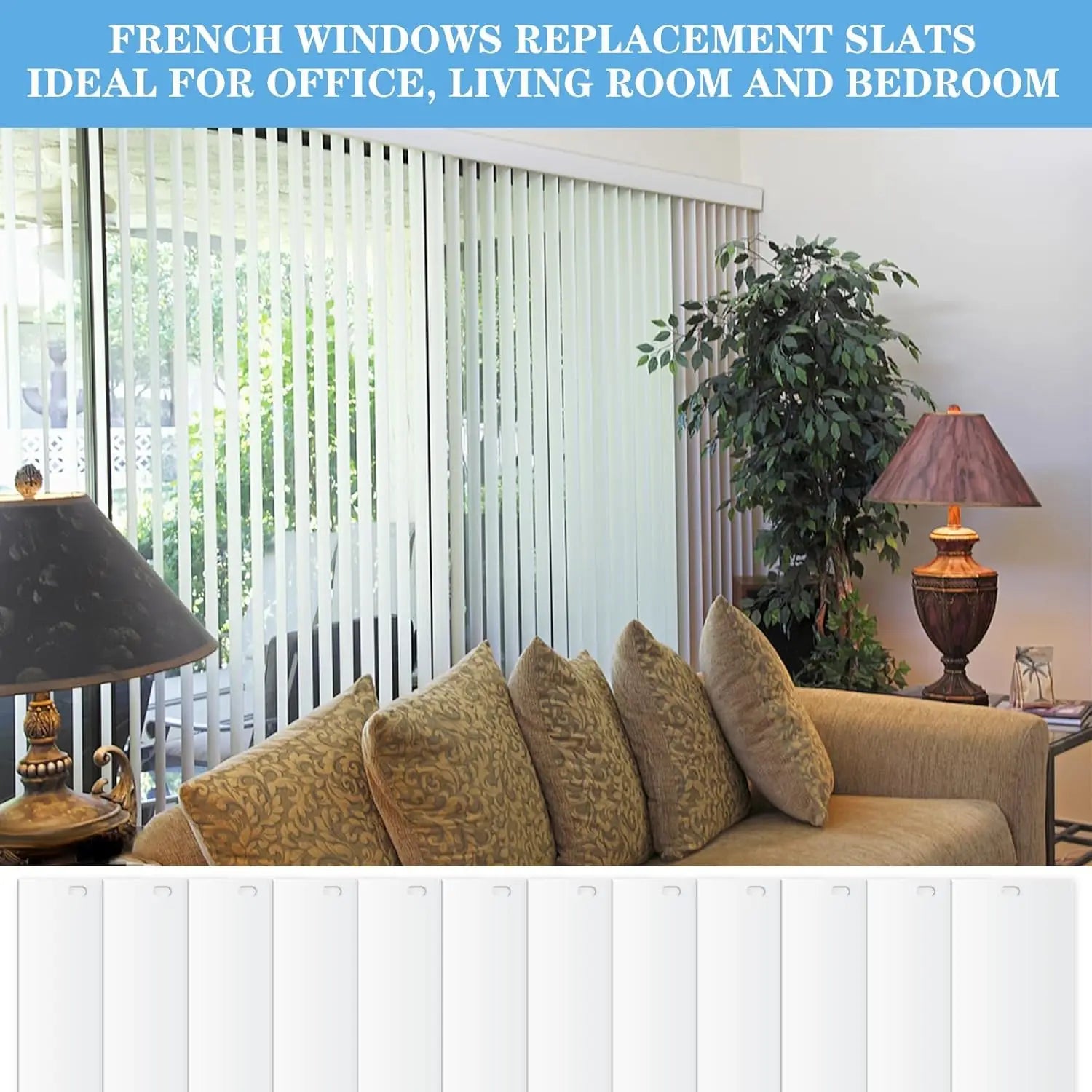 25Pcs 82.5" PVC Vertical Blinds Replacement Slats