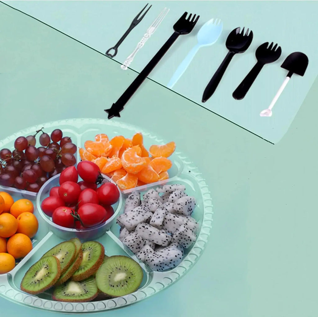 Disposable 5-Compartment Plastic Appetizer Trays