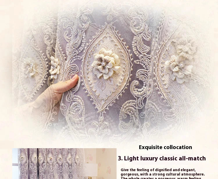 1PC Luxury vintage-style embroidered curtains