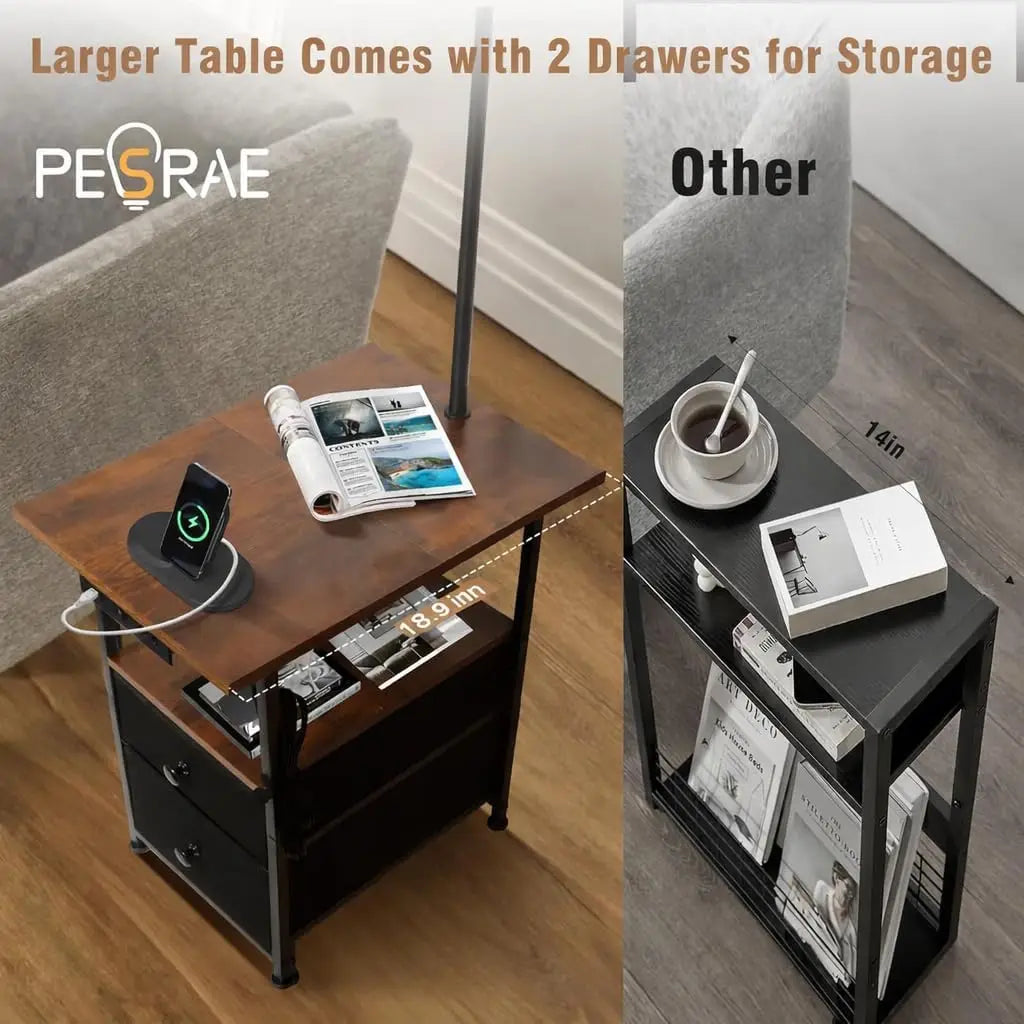 Floor Lamp with Side Table