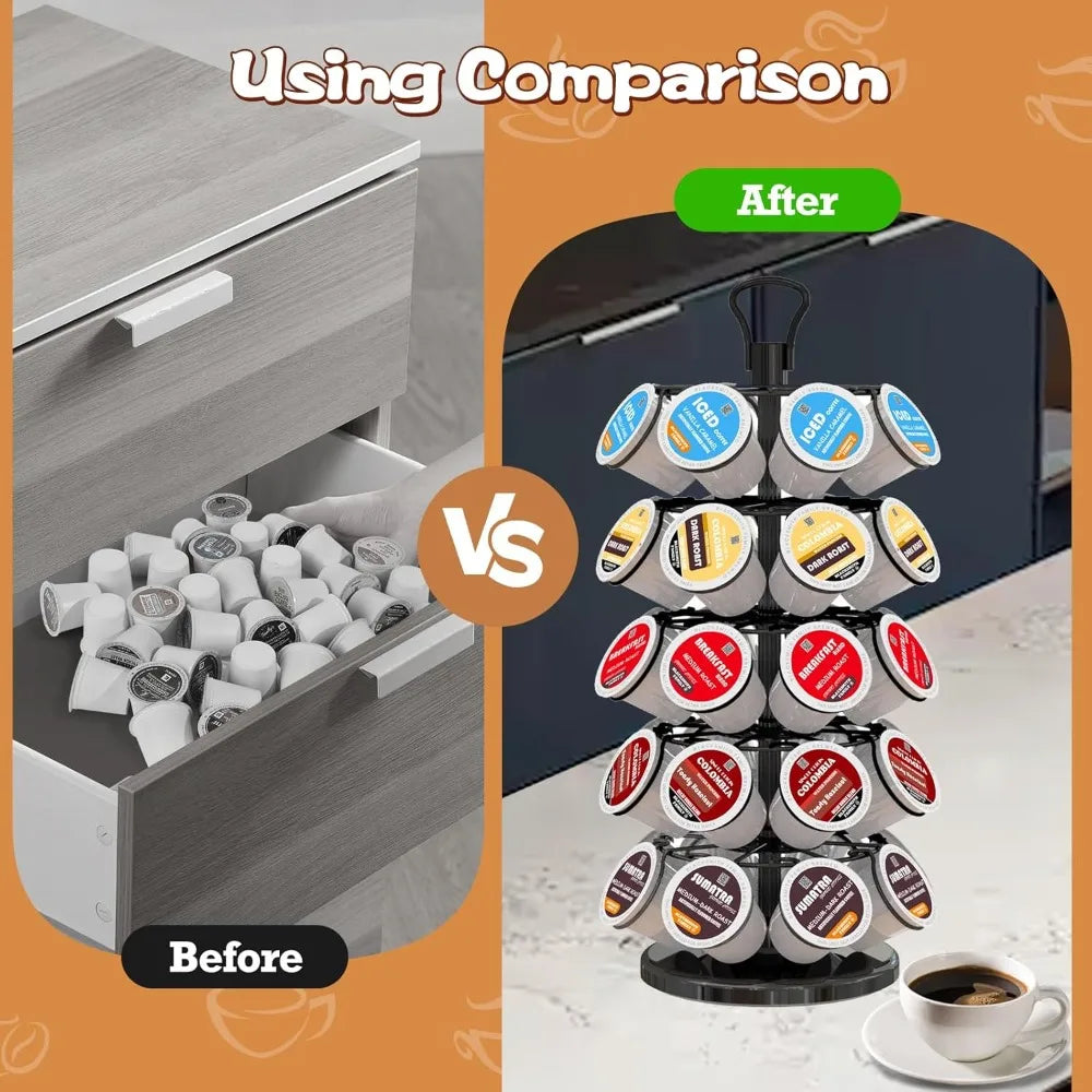 K cup rotating rack