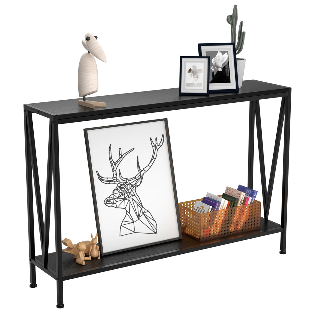 2 Tier Console Table with Storage Shelf