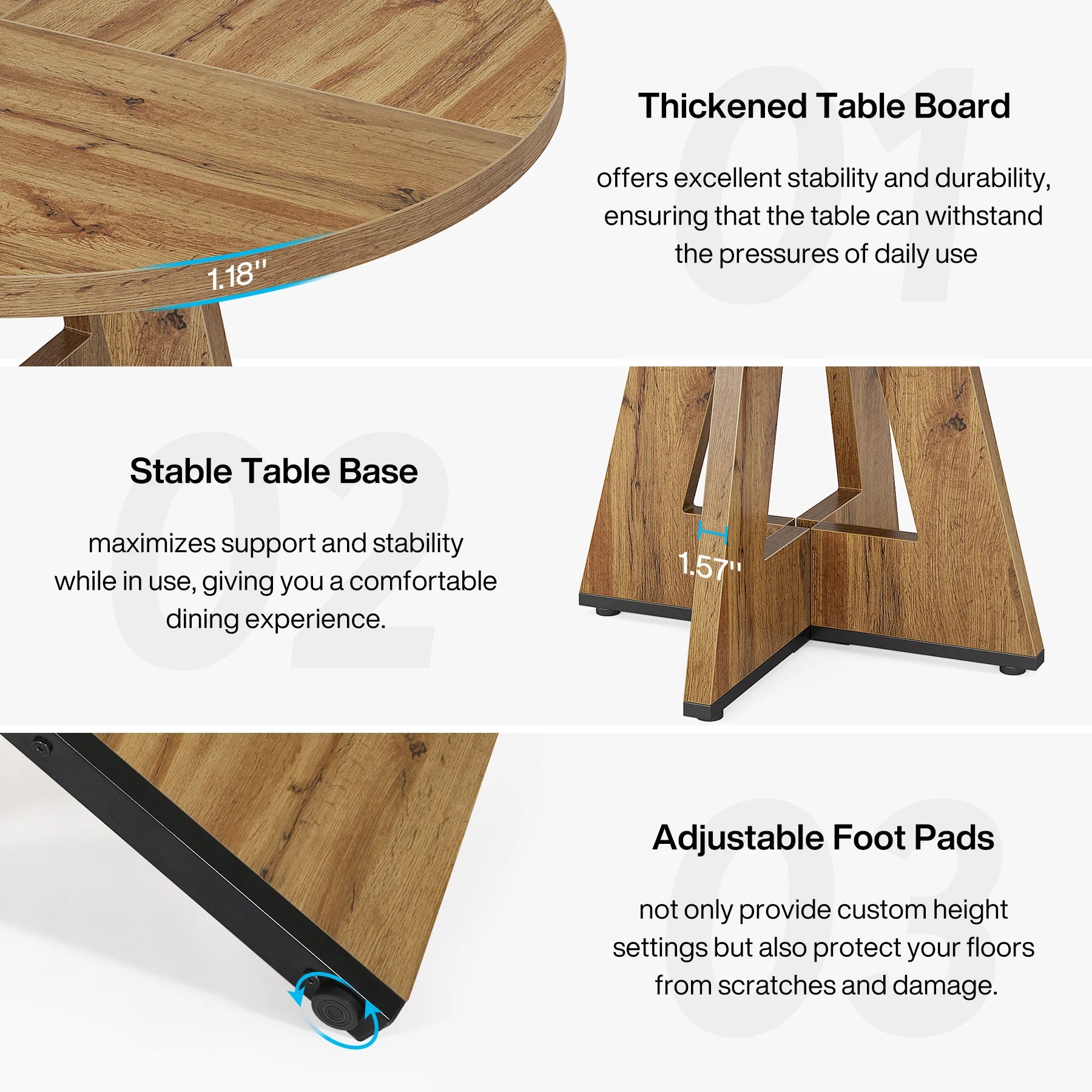 Round Dining Table for 4