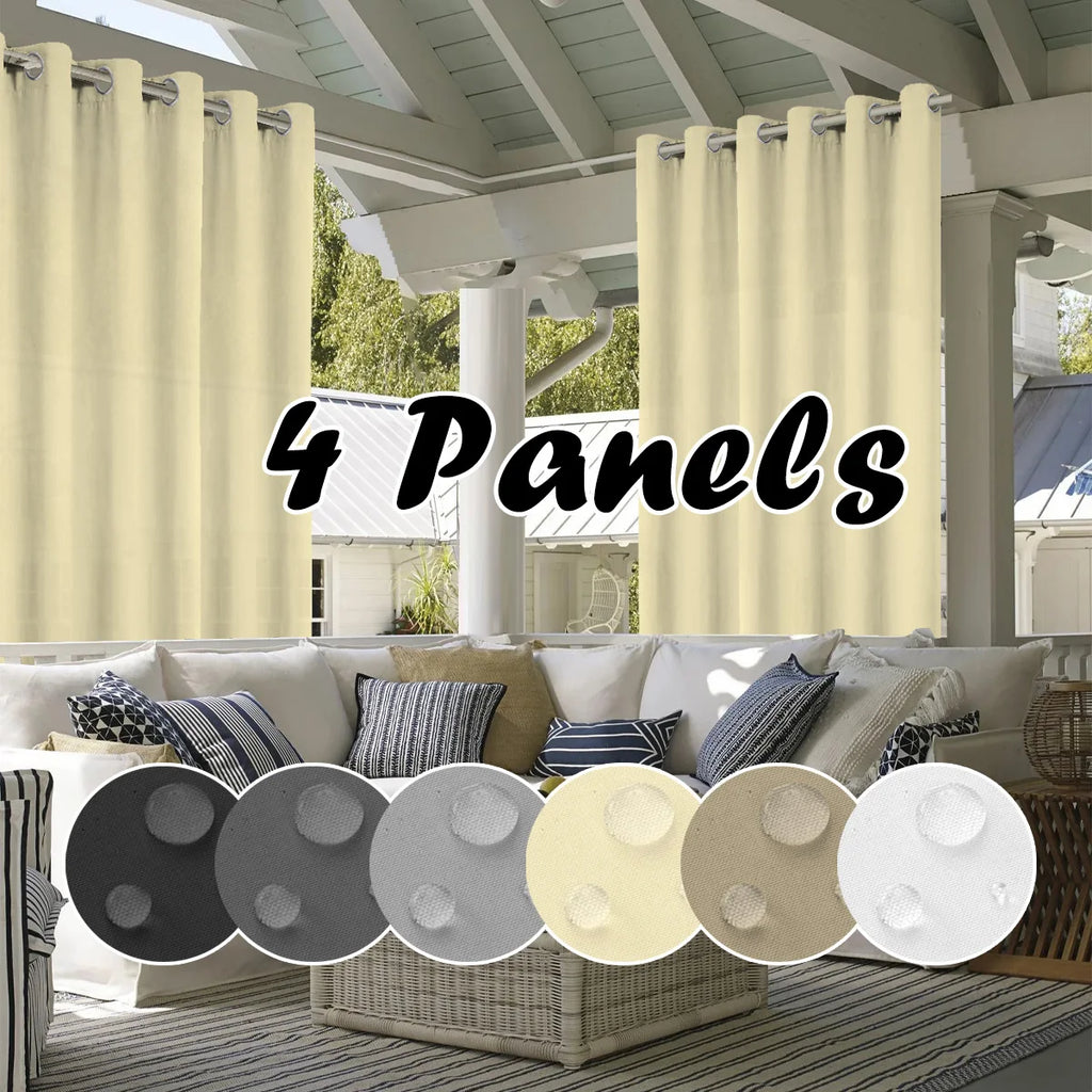 4PCS Waterproof Privacy Outdoor Curtain