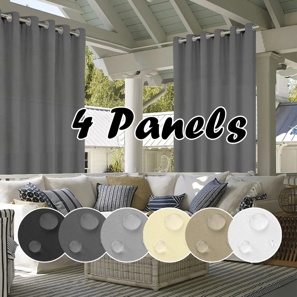 4PCS Waterproof Privacy Outdoor Curtain