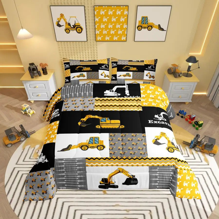 Excavator Comforter Set  for Children Kids