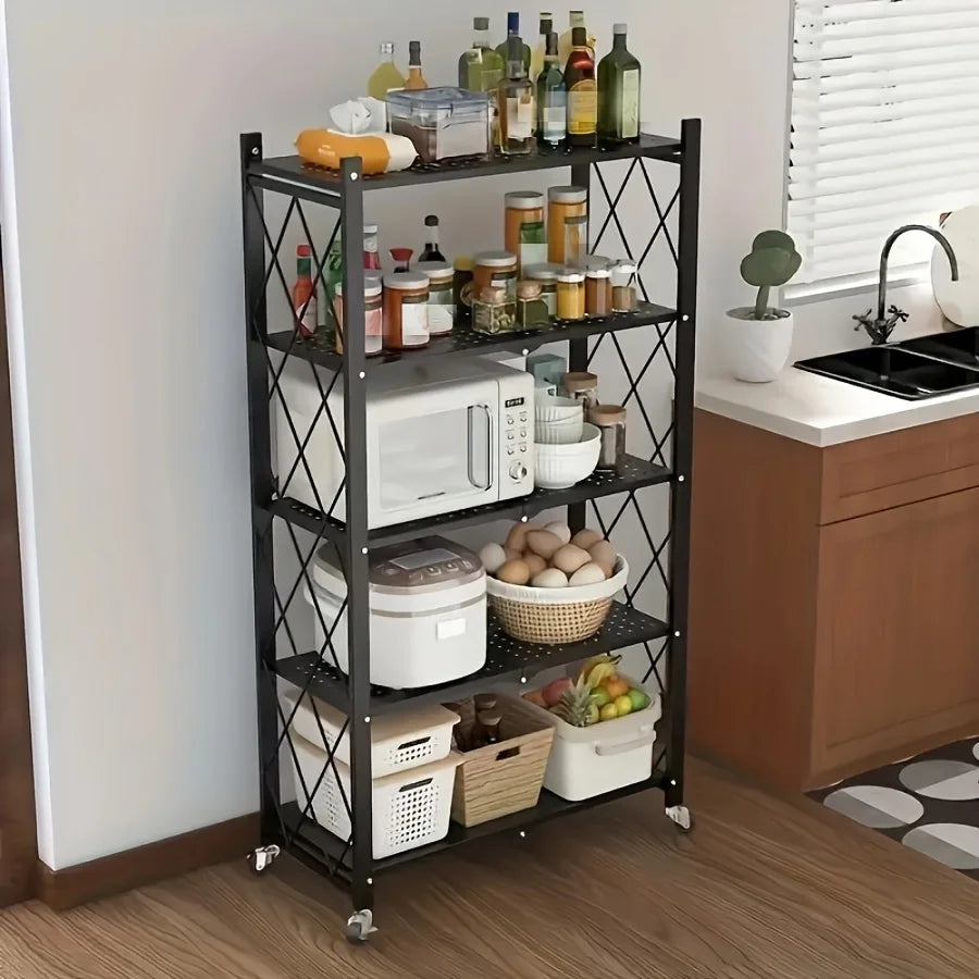 3/4/5-layer Heavy-duty Foldable Metal Storage Rack