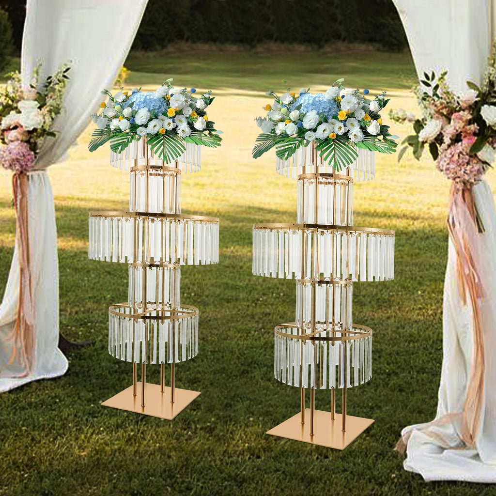 2PCS 5-tier Crystal Flower Stand