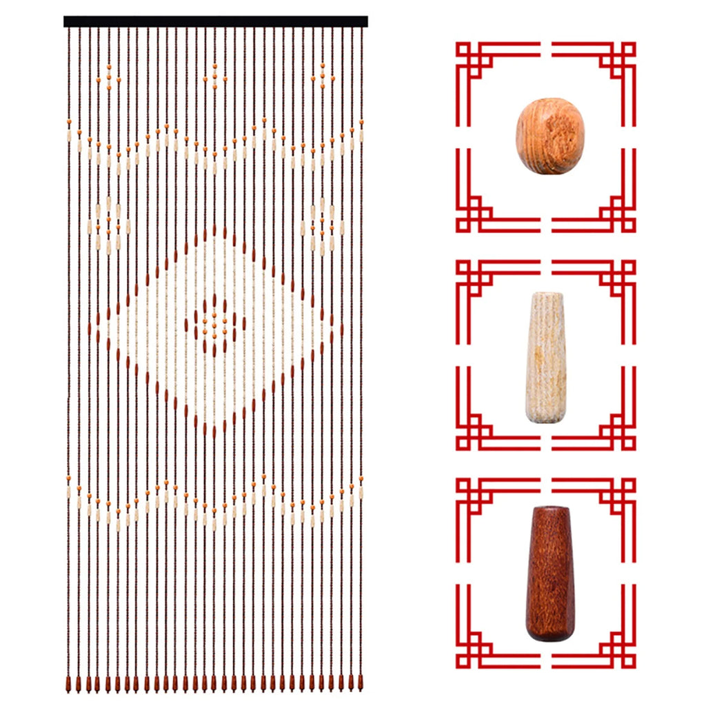 Line Retro Wooden Bead Curtain Blinds