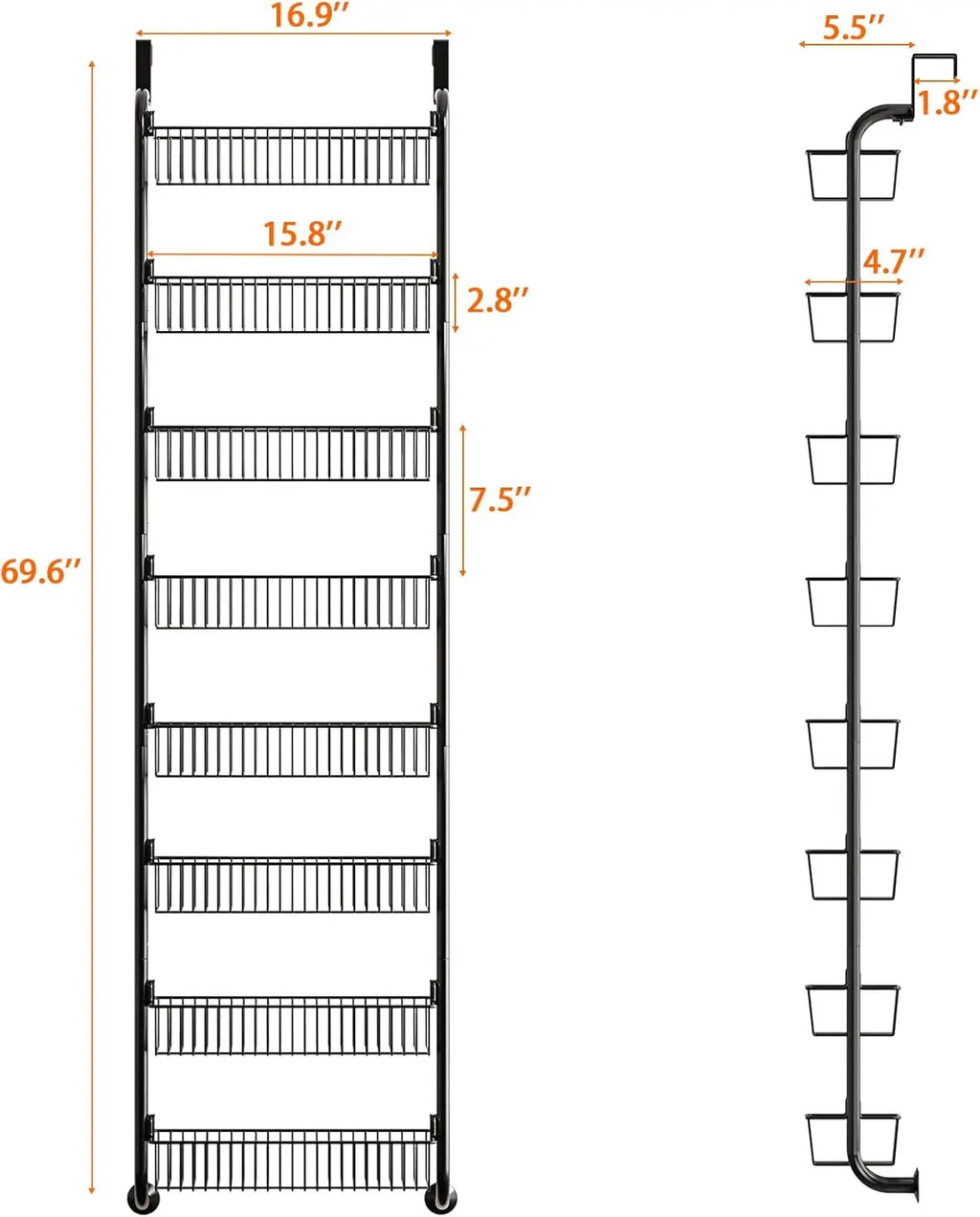 8-Tier Over Door Pantry Organizer