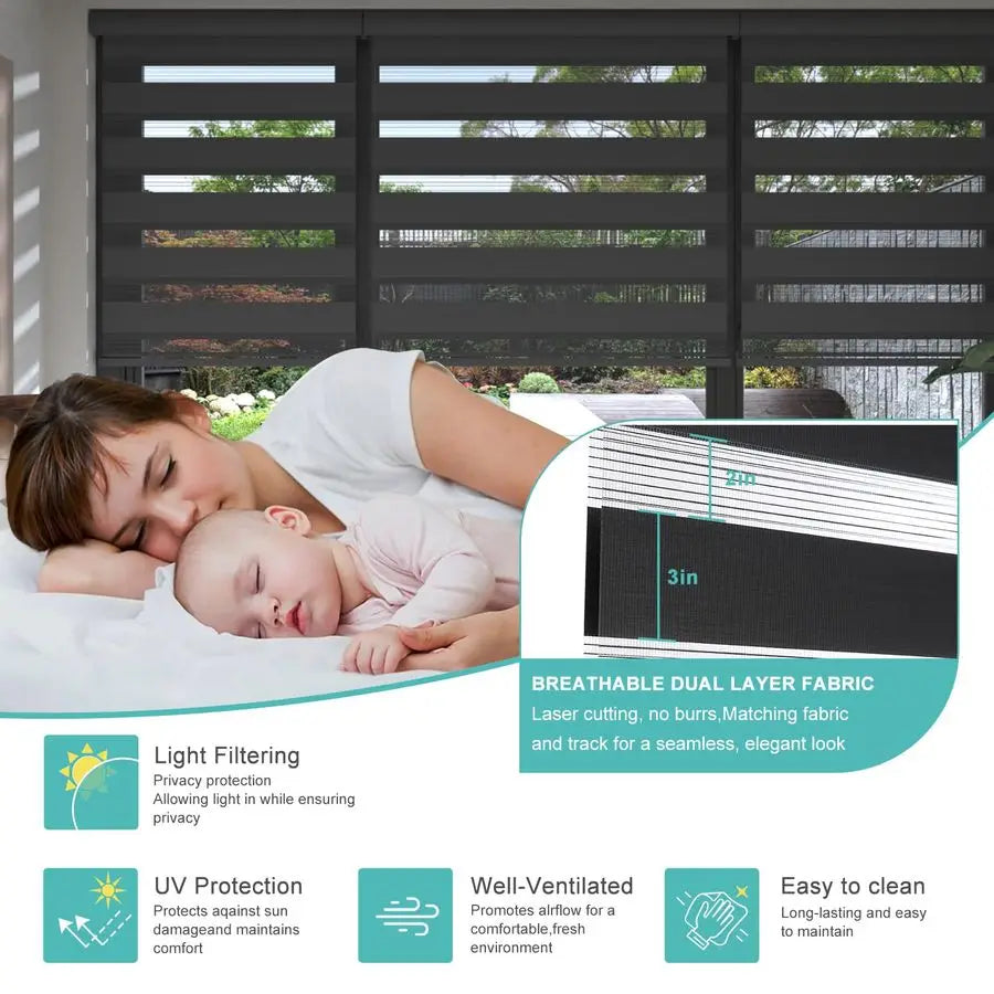 Cordless Zebra Blinds for Windows