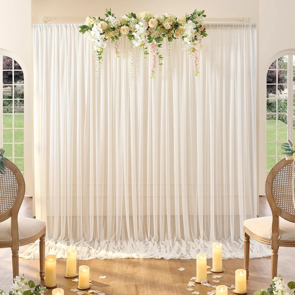 Backdrop Curtains Wrinkle-Free Sheer Chiffon