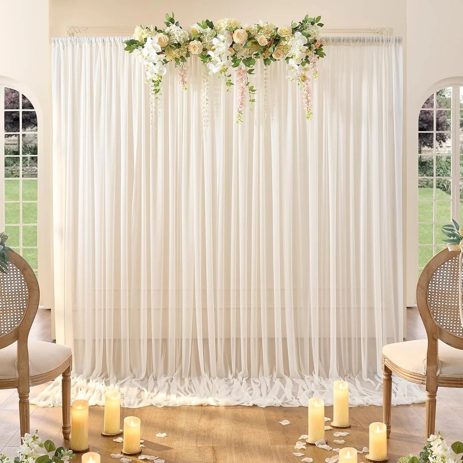 Backdrop Curtains Wrinkle-Free Sheer Chiffon