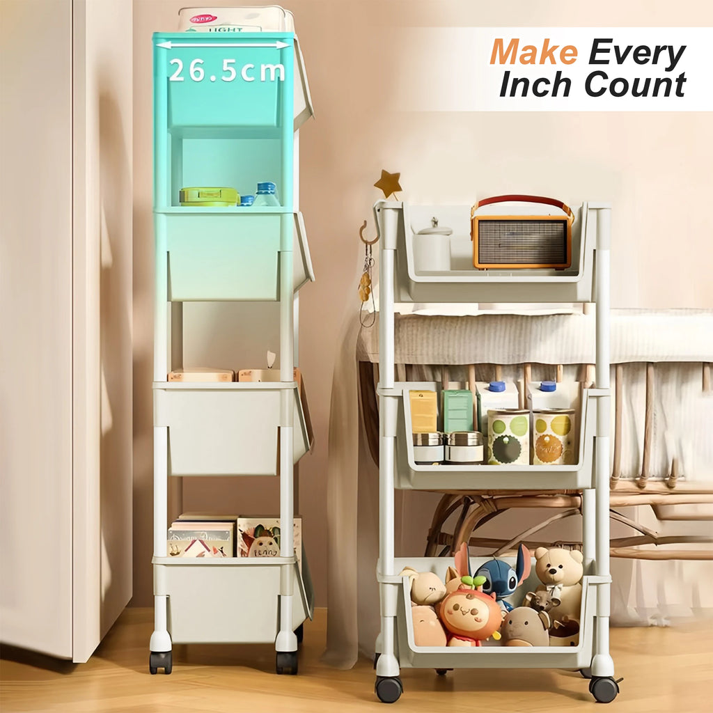 Foldable Trolley Kitchen Storage Organizer