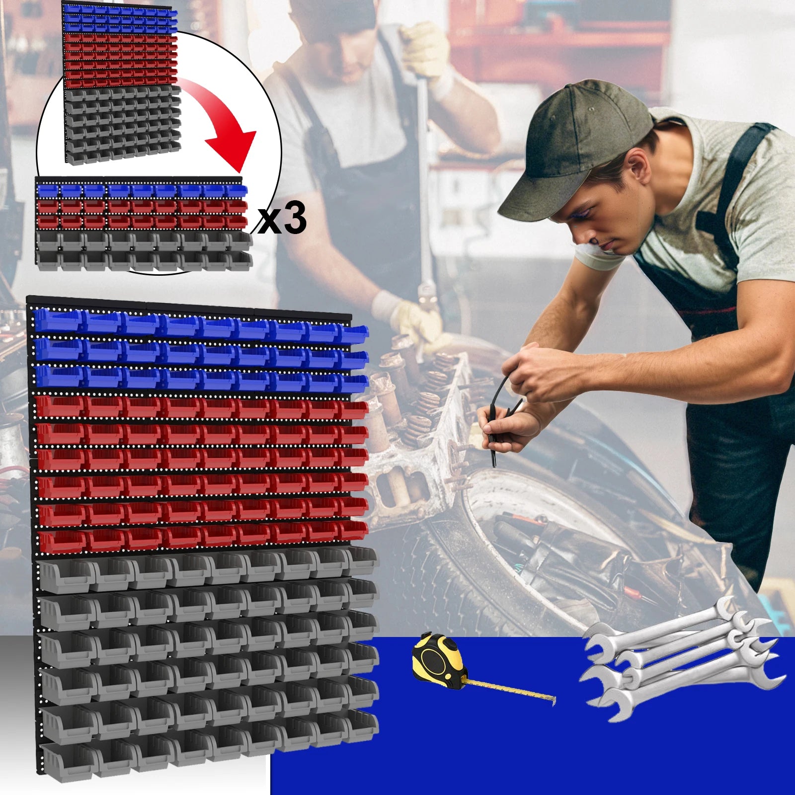 Wall-Mounted Tool Organizer System