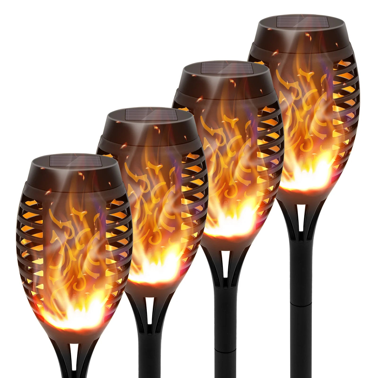 4/6/8/12Pcs Solar Flame Torch Lights