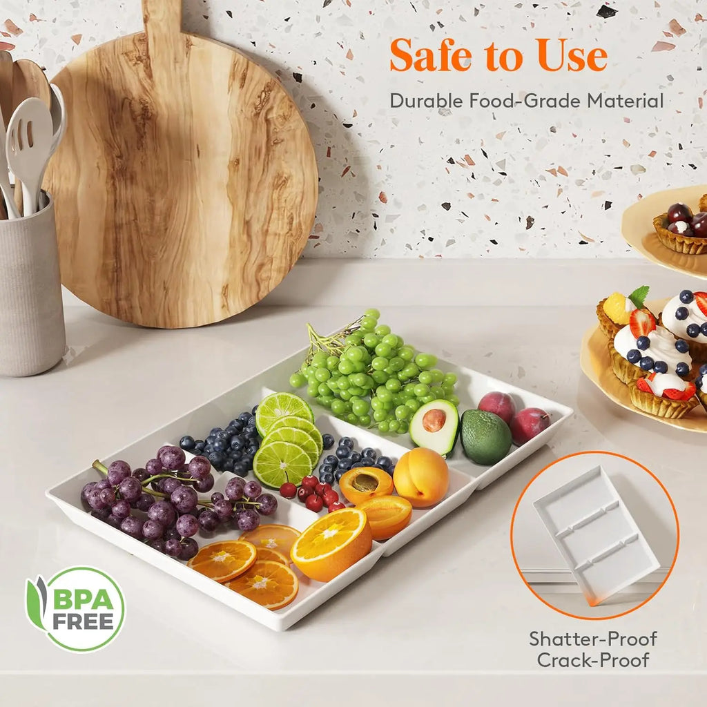 4-Piece Divided Serving Tray Set