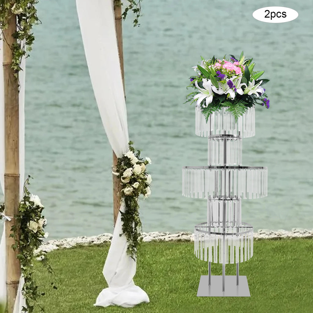 2PCS 5-tier Crystal Flower Stand